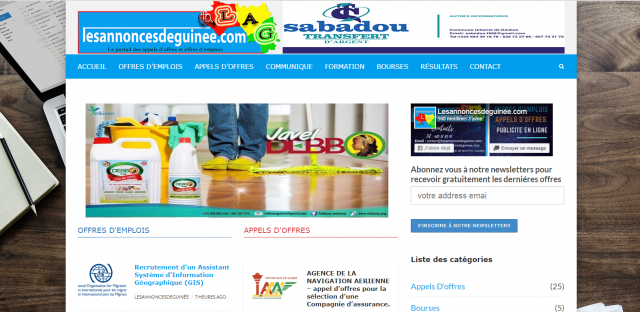 Page accueil du site